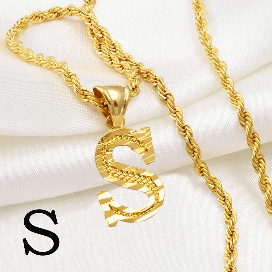 Golden Signature Initial Necklace