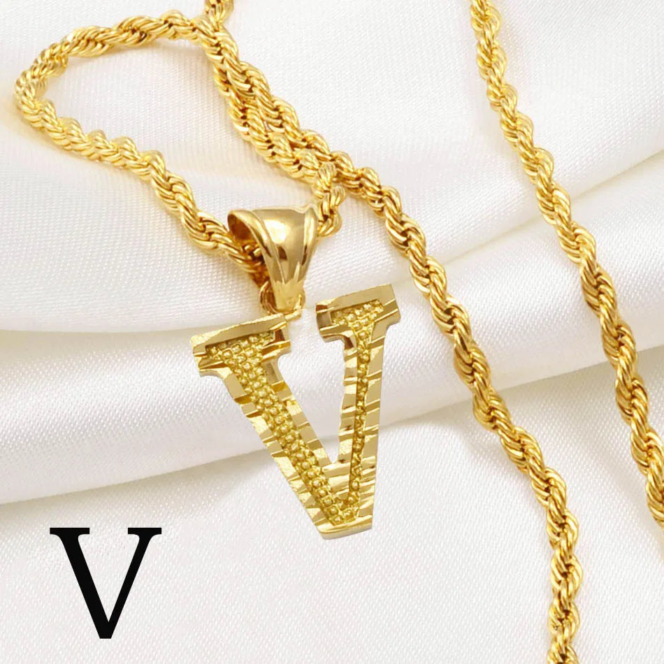 Golden Signature Initial Necklace