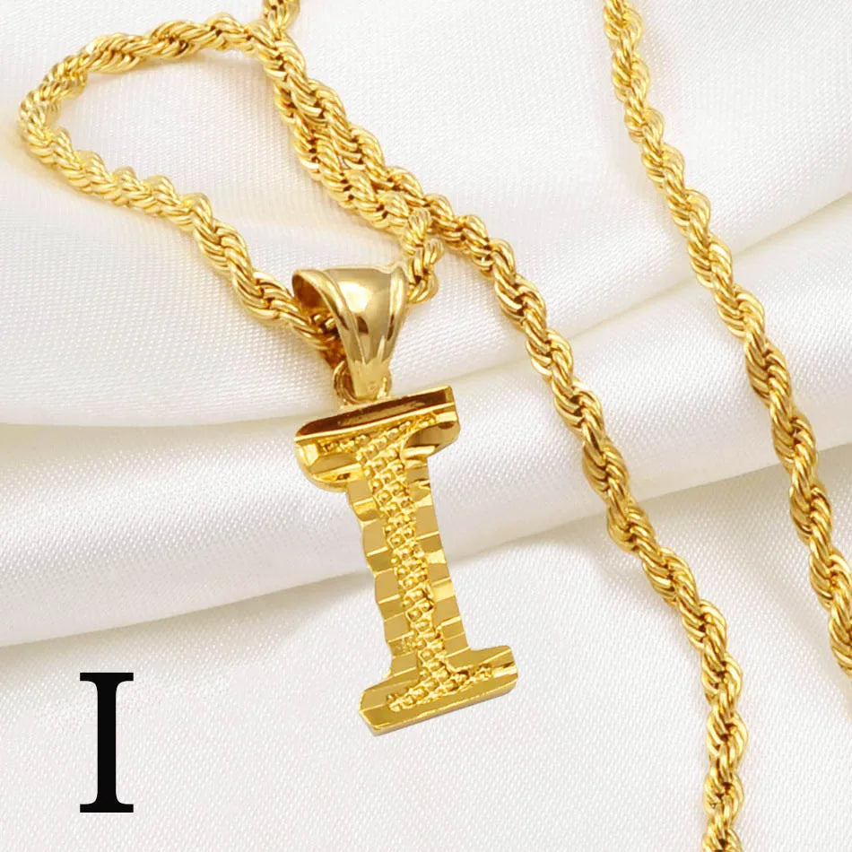 Golden Signature Initial Necklace