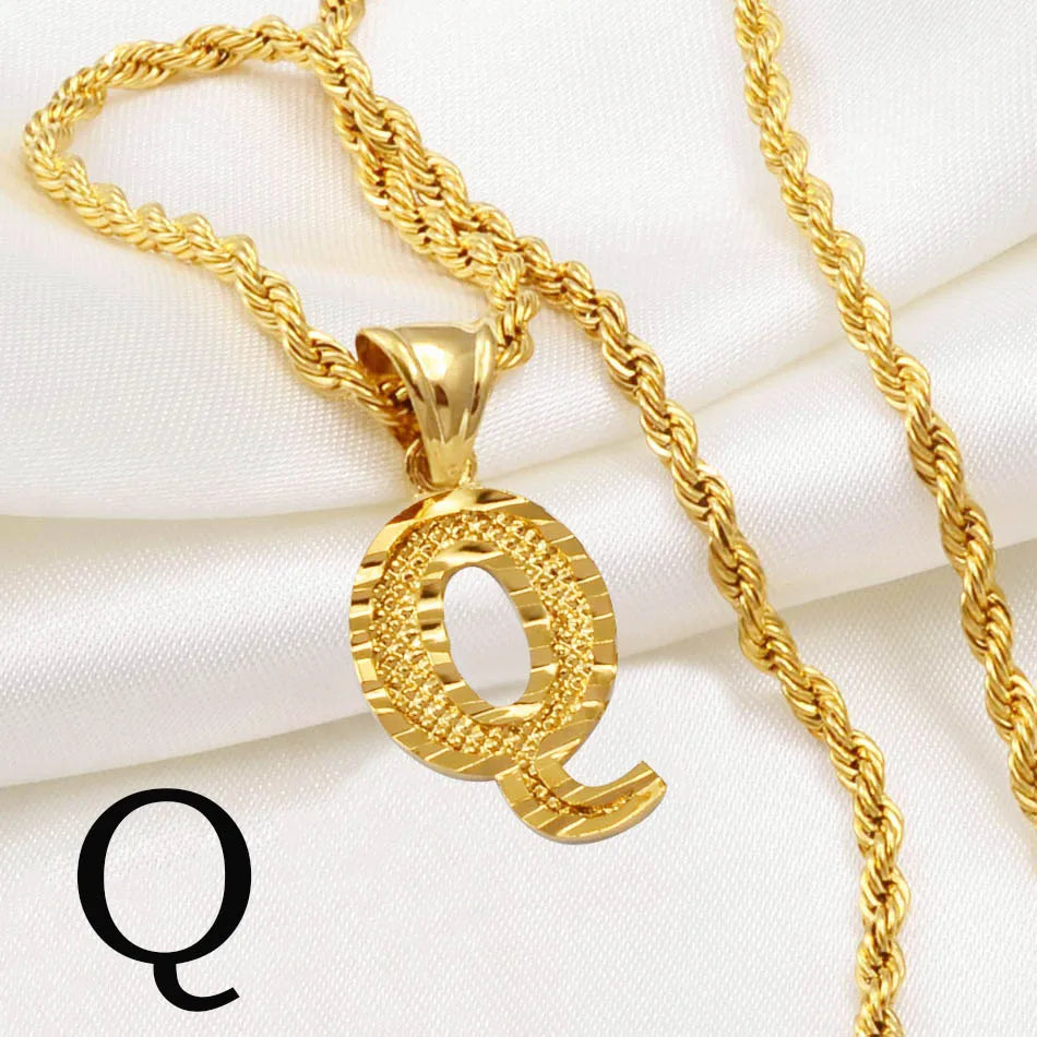 Golden Signature Initial Necklace