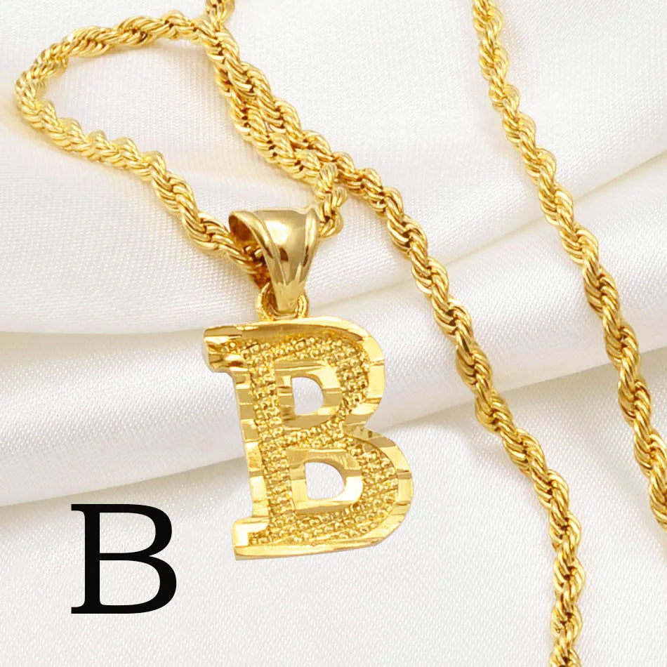Golden Signature Initial Necklace
