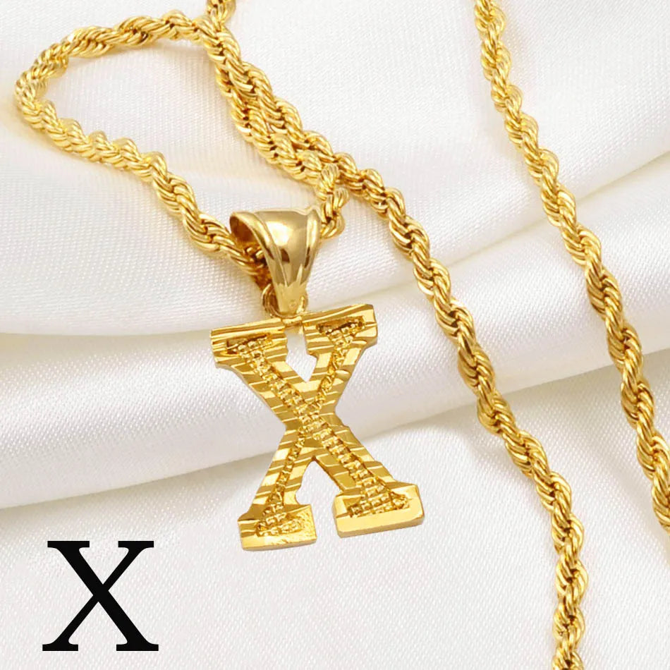 Golden Signature Initial Necklace
