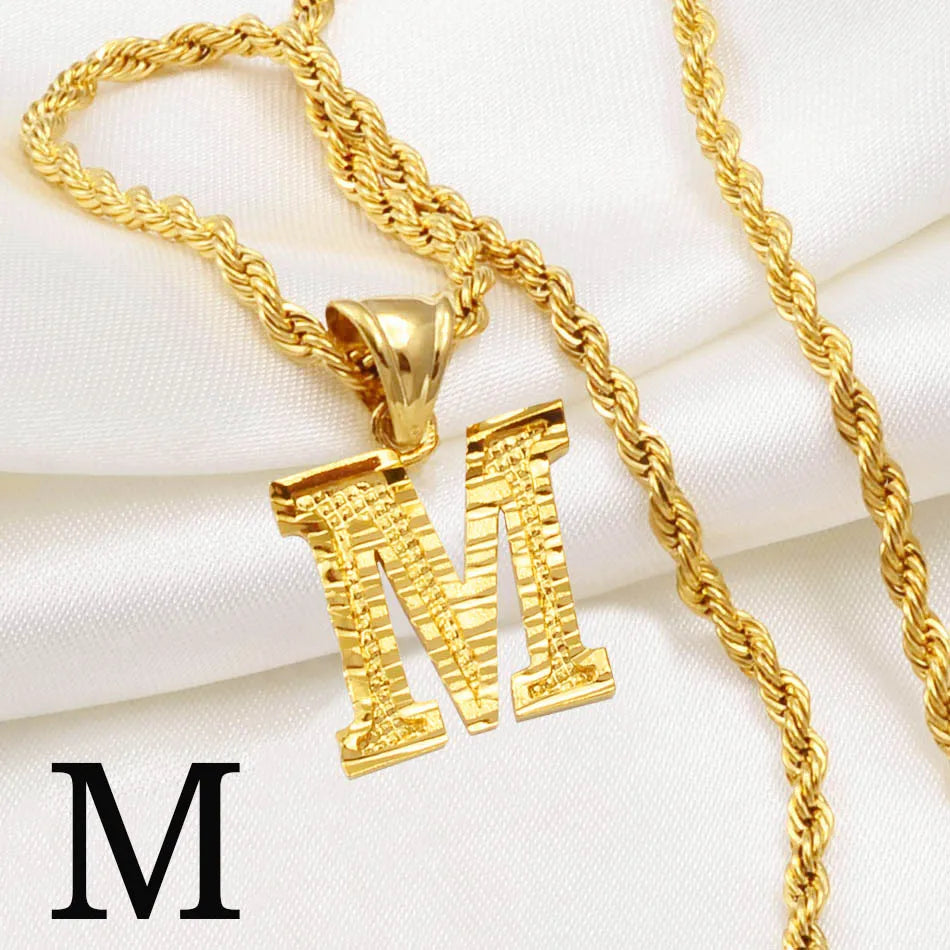 Golden Signature Initial Necklace