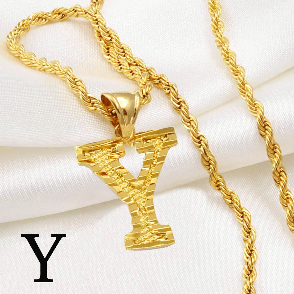 Golden Signature Initial Necklace