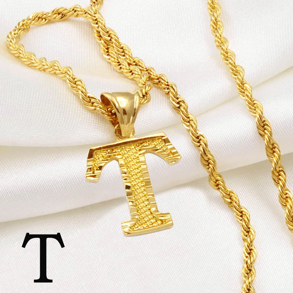 Golden Signature Initial Necklace