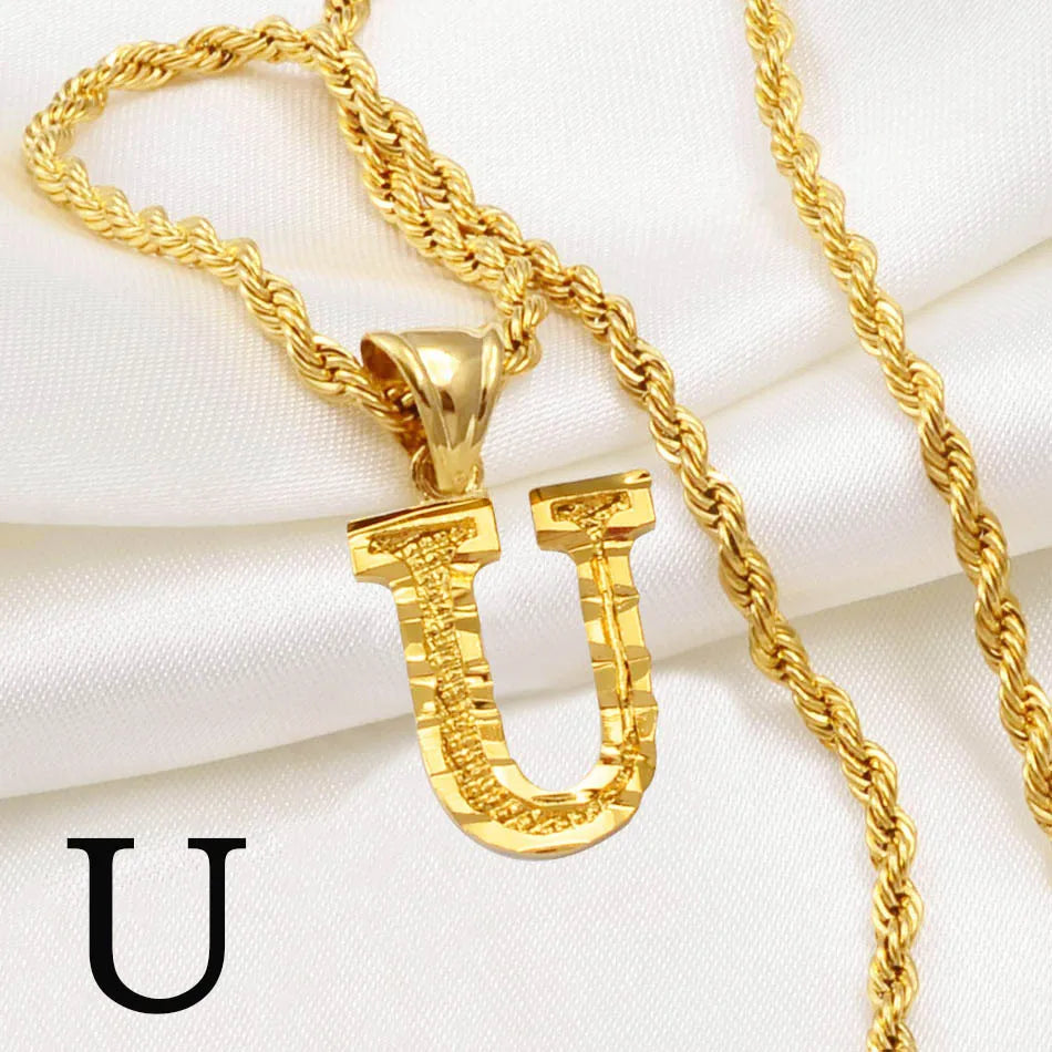 Golden Signature Initial Necklace