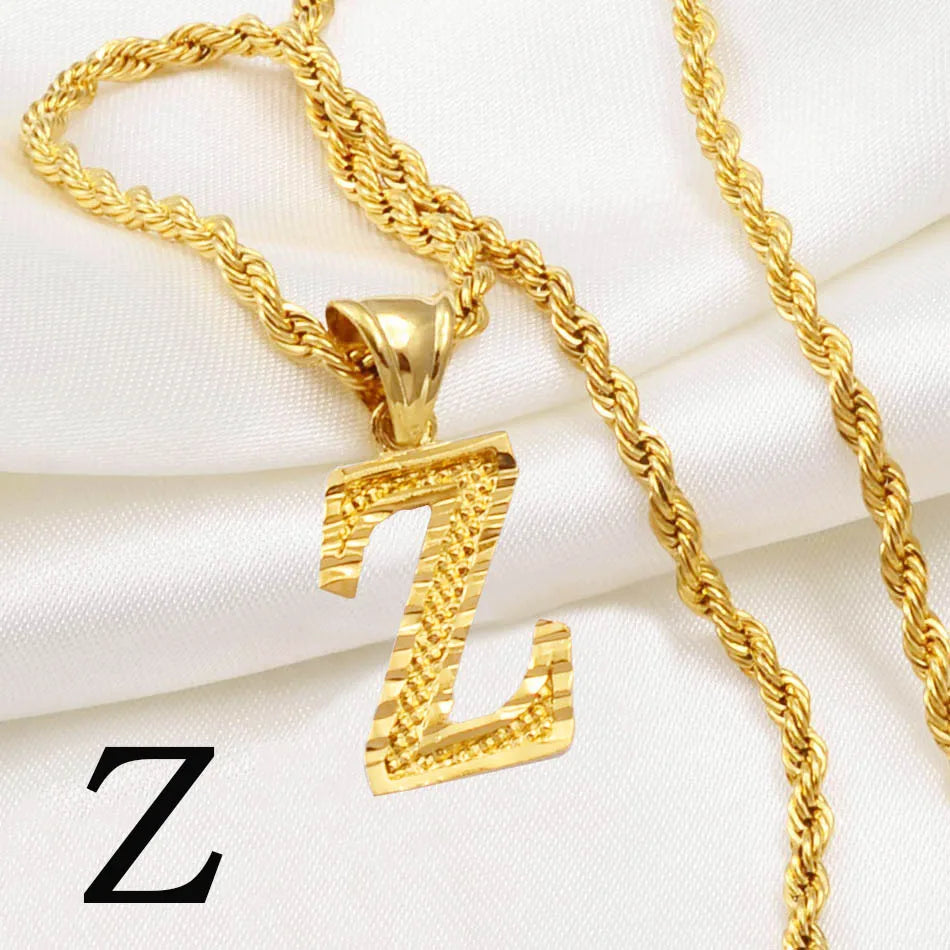 Golden Signature Initial Necklace