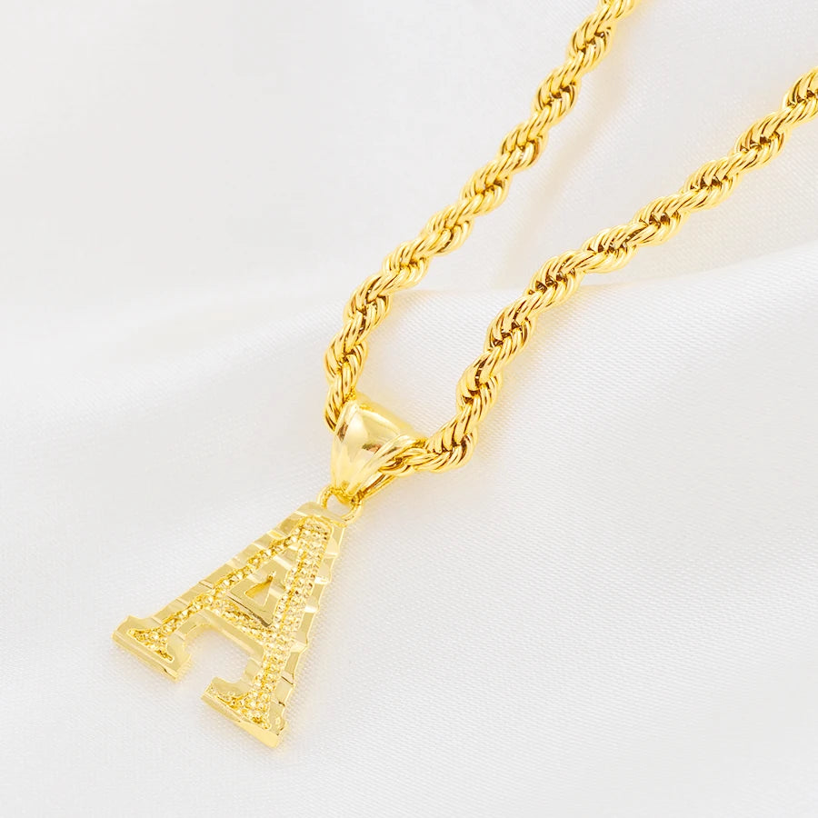 Golden Signature Initial Necklace