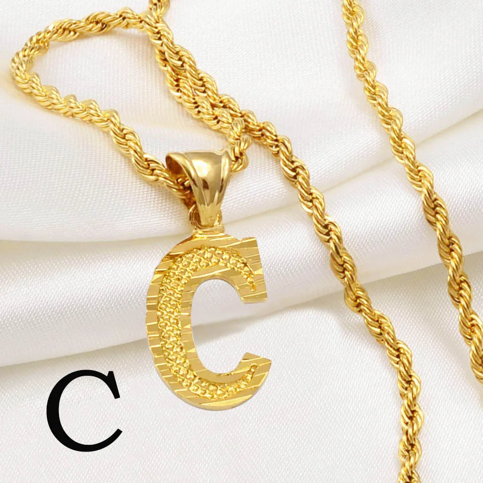 Golden Signature Initial Necklace