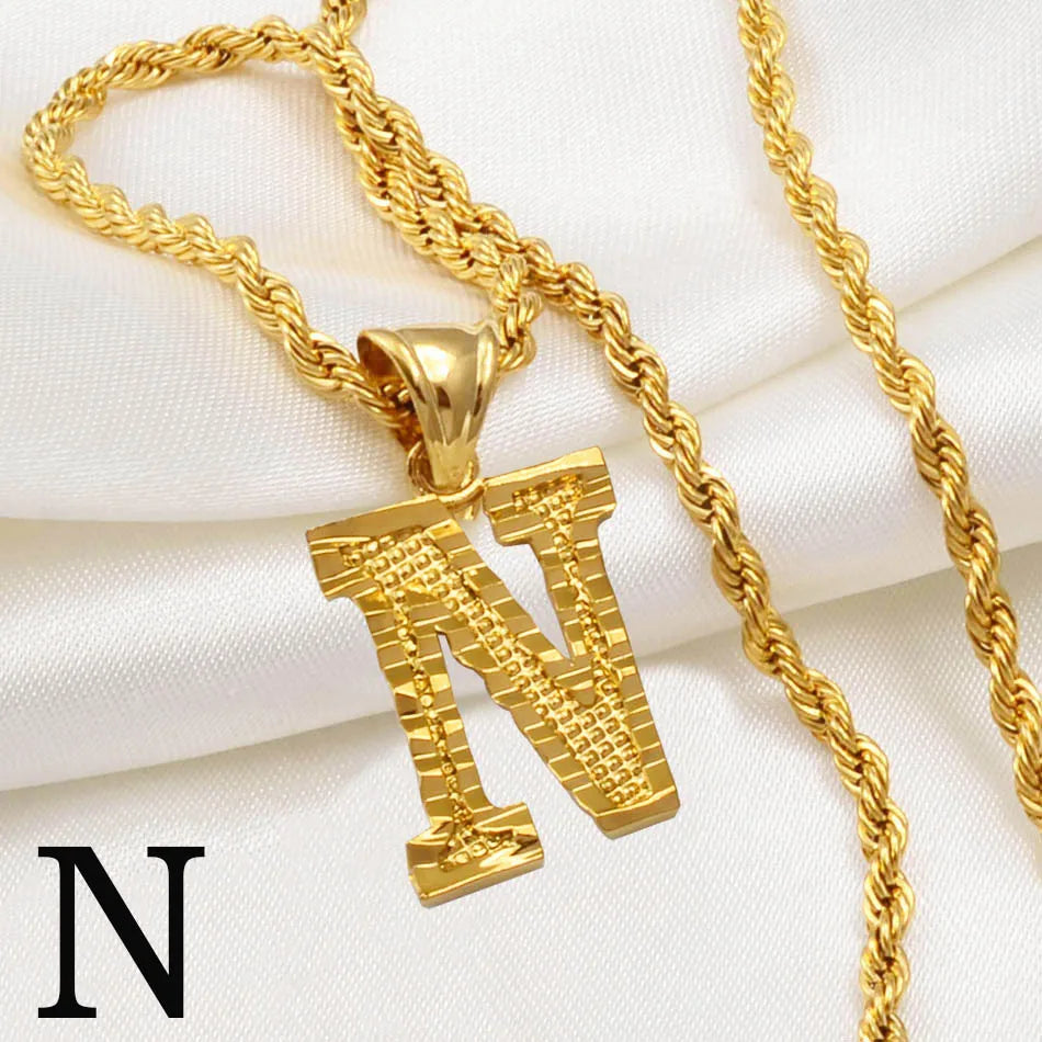Golden Signature Initial Necklace