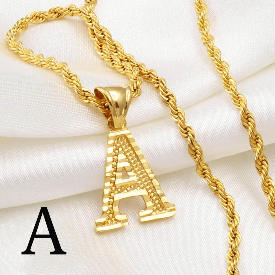 Golden Signature Initial Necklace