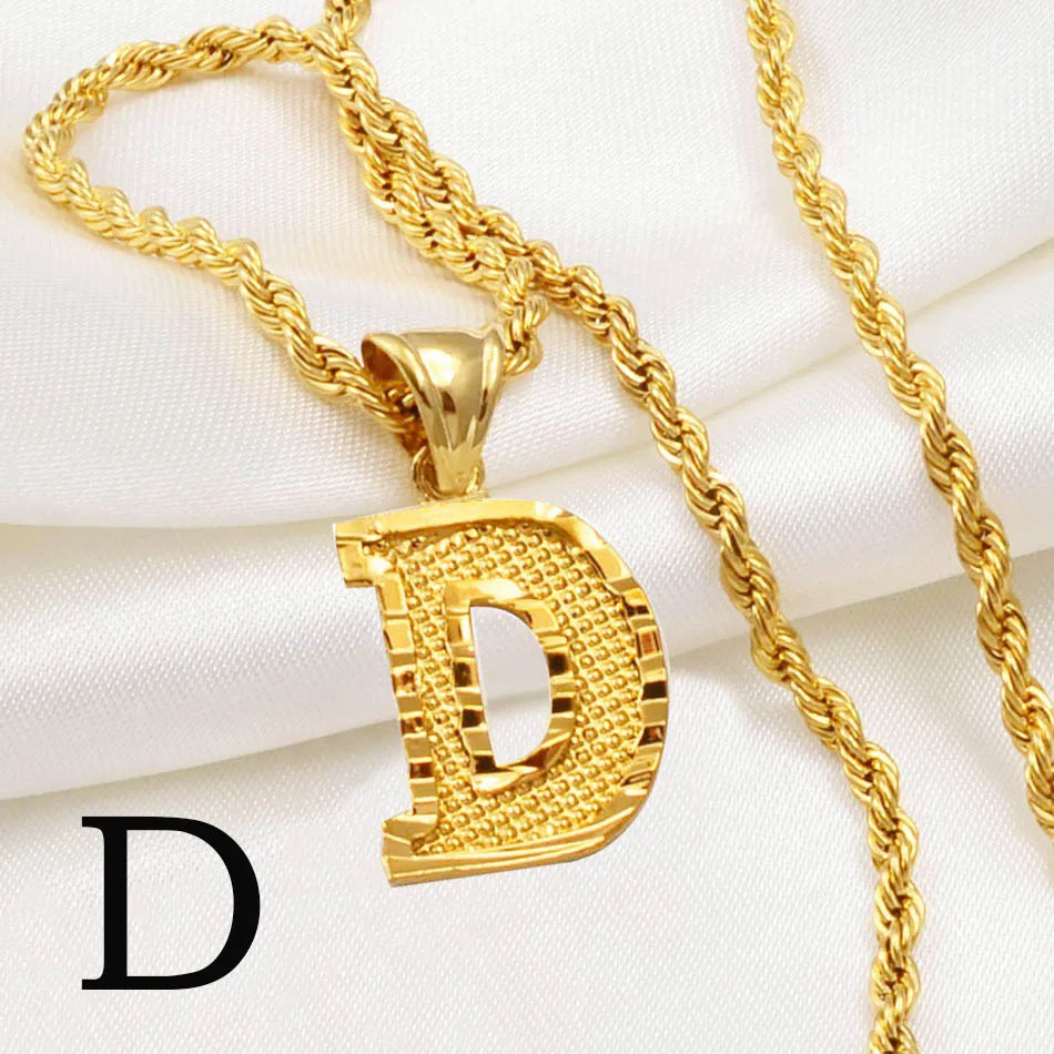 Golden Signature Initial Necklace