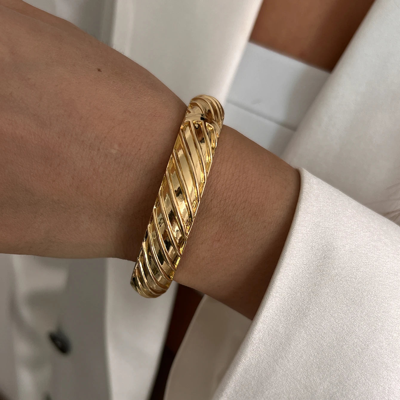 GoldSpiral Luxe Bangle